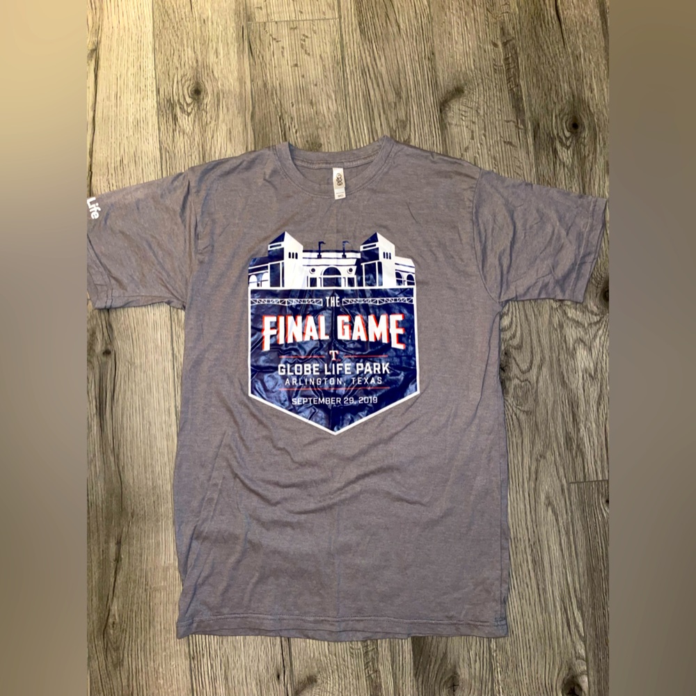 Texas Rangers Final Game in Globe Life Ballpark T Shirt 2019 Size Medium- Unisex